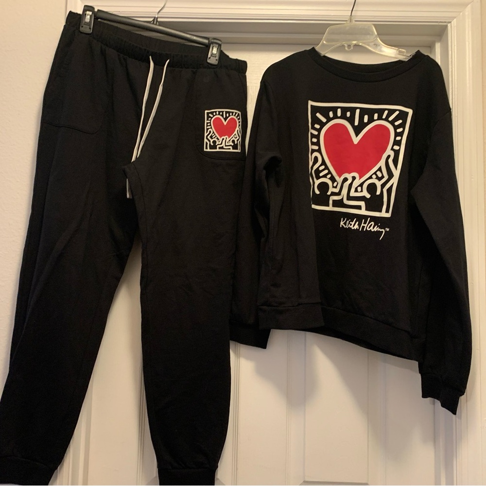 Keith Haring sweatshirt and jogger sweatpants set